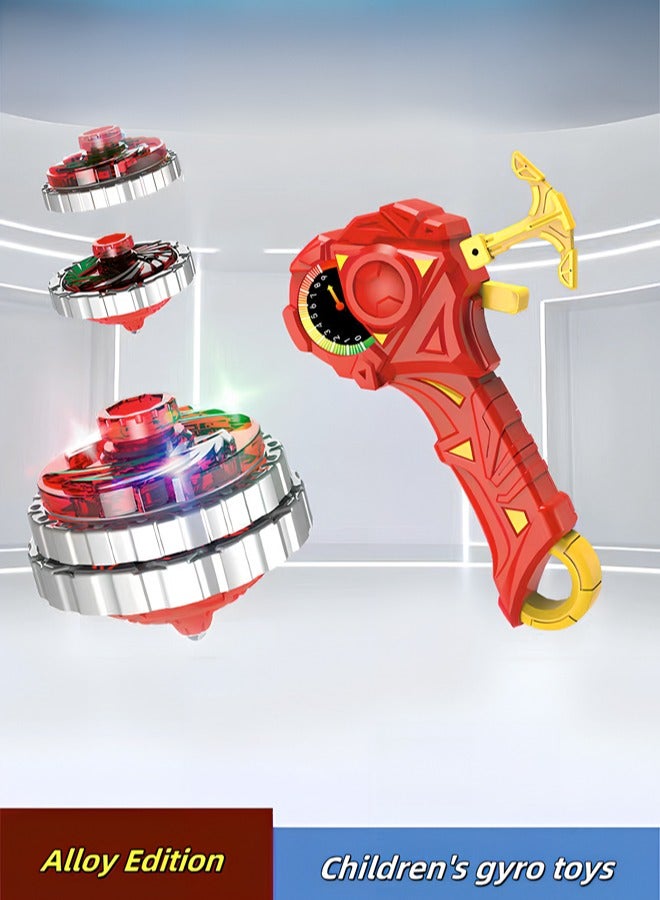 Children's Toys Battle Gyro Upgraded Alloy Light-up Gyro Toys Set Cool Sparring Launcher Suitable for More Than 7 Years Old Boys Girls Toys Gifts (Red)  - Image 2