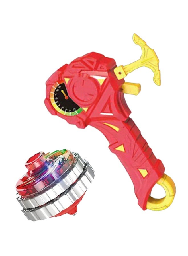 Children's Toys Battle Gyro Upgraded Alloy Light-up Gyro Toys Set Cool Sparring Launcher Suitable for More Than 7 Years Old Boys Girls Toys Gifts (Red)  - Image 1