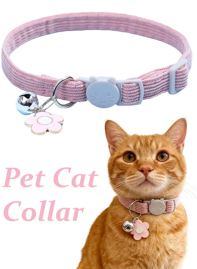 Cute cat collar with flower bell pendant  Adjustable size Anti-choking Suitable for cats and other small pets - Image 1