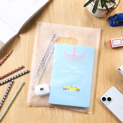 GoClimber 100 Pack Clear Plastic Bags, 9"x12" Merchandise Bags With Die Cut Handles for Retail, Small Business, Boutique Stores, Gifts - Image 3
