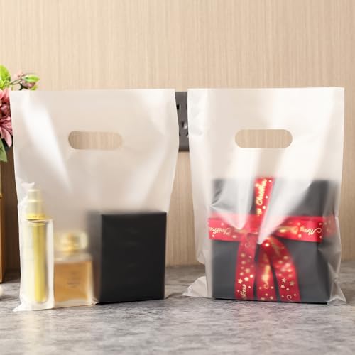 GoClimber 100 Pack Clear Plastic Bags, 9"x12" Merchandise Bags With Die Cut Handles for Retail, Small Business, Boutique Stores, Gifts - Image 5