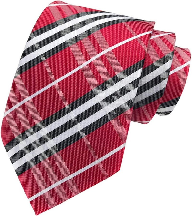 MENDENG Store Men's Classic Necktie Jacquard Woven Ties for Men Formal Business Ties Wedding Party Groomsmen Black Tie - Image 1