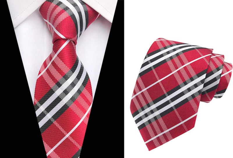 MENDENG Store Men's Classic Necktie Jacquard Woven Ties for Men Formal Business Ties Wedding Party Groomsmen Black Tie - Image 3