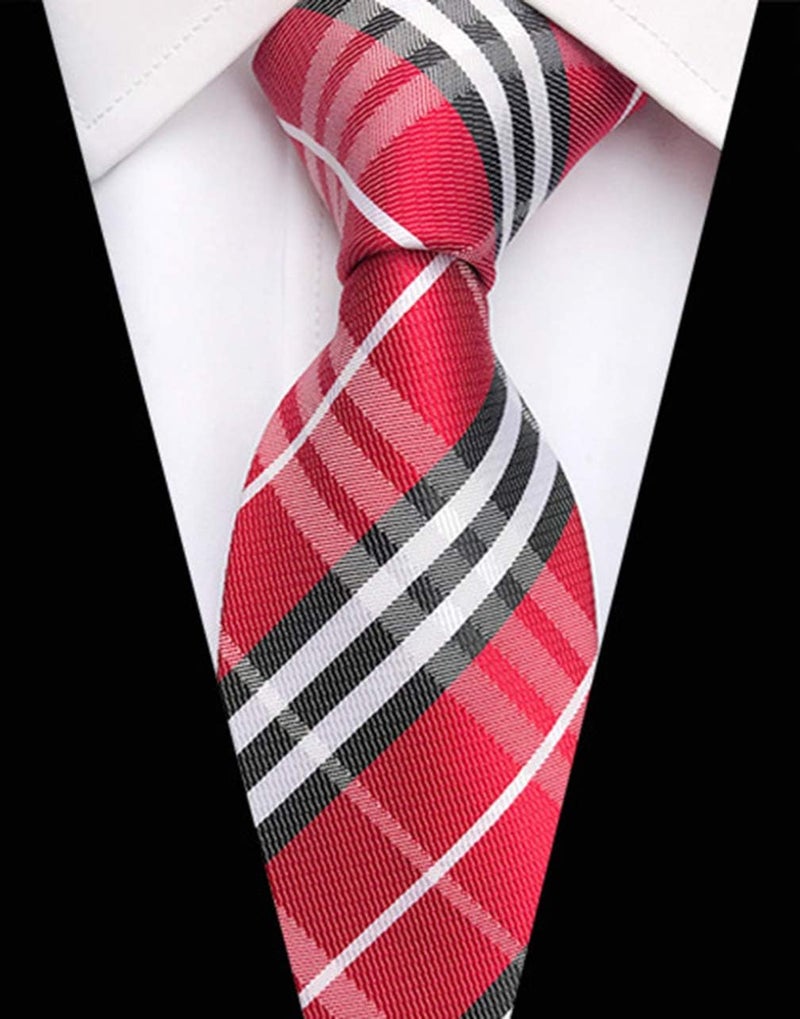 MENDENG Store Men's Classic Necktie Jacquard Woven Ties for Men Formal Business Ties Wedding Party Groomsmen Black Tie - Image 2