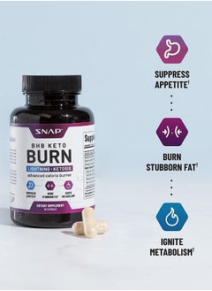 SNAP SUPPLEMENTS Keto Burn Advanced Calories Burner, Lightning & Ketosis Dietary Supplement - 60 Capsules  - Image 4