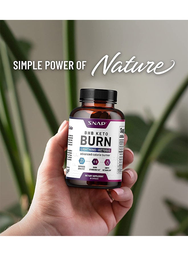 سناب للمكملات الغذائية حارق الكلور المتقدم BHB Keto Burn لفقدان الوزن والتشذيب السريع ، وتحويل الدهون إلى طاقة ، وقمع الشهية ، وتعزيز التمثيل الغذائي ، وحرق الدهون ووقود الكيتوزية للرجال والنساء | 60 كبسولة مكمل غذائي - Image 5