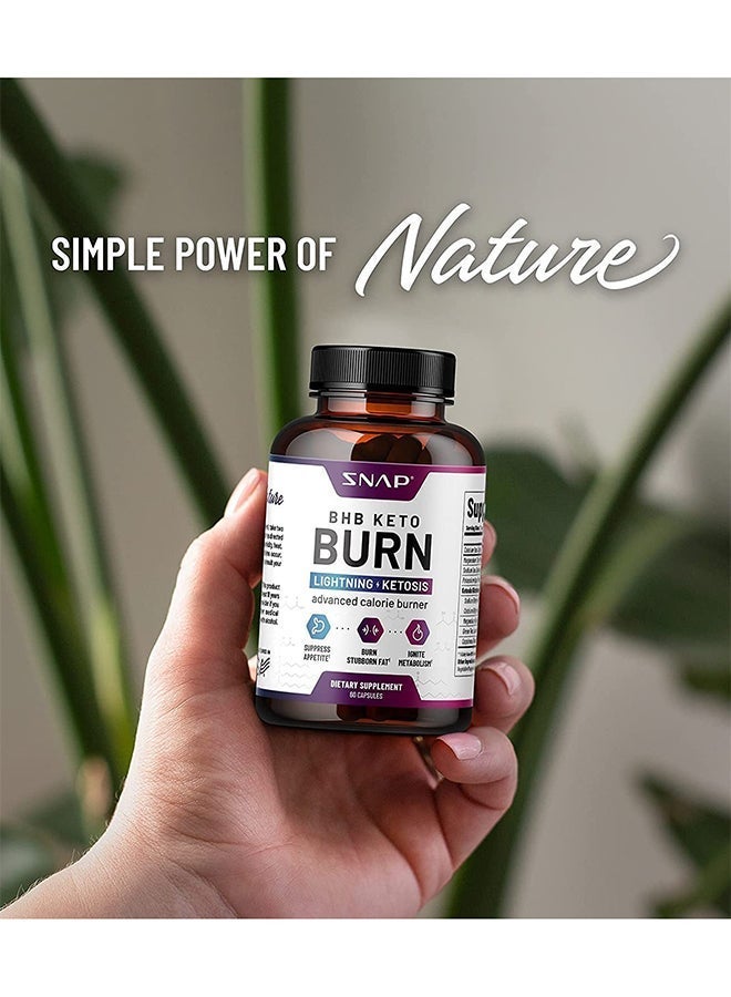 سناب للمكملات الغذائية حارق الكلور المتقدم BHB Keto Burn لفقدان الوزن والتشذيب السريع ، وتحويل الدهون إلى طاقة ، وقمع الشهية ، وتعزيز التمثيل الغذائي ، وحرق الدهون ووقود الكيتوزية للرجال والنساء | 60 كبسولة مكمل غذائي - Image 5