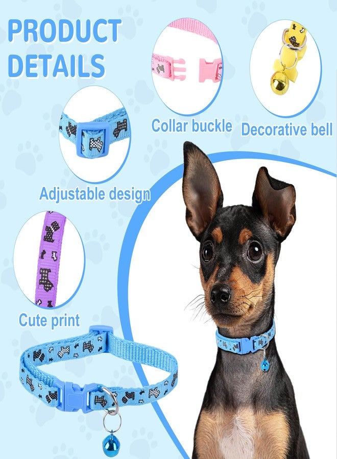 ChengFu XXS Dog Collar Teacup Dog Collar, Printed Dog Collars, Mini Printed Dog Collars, Teacup Dogs Collars for Small Dogs Cats, Blue, 3/8 inch Width - Image 3