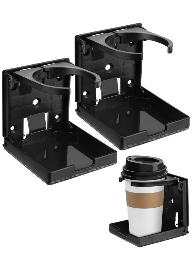2PCS Adjustable Folding Cup Holder with Screws, Fit Most Size Mugs Bottle, for Truck RV Van Boat Camper Caravan Marine - Image 1