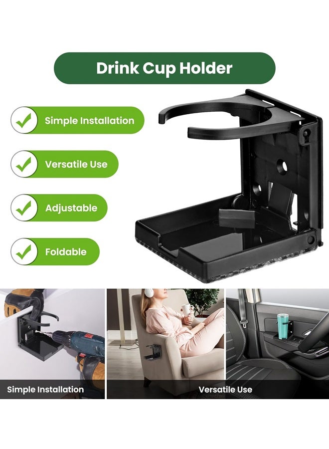 2PCS Adjustable Folding Cup Holder with Screws, Fit Most Size Mugs Bottle, for Truck RV Van Boat Camper Caravan Marine - Image 4