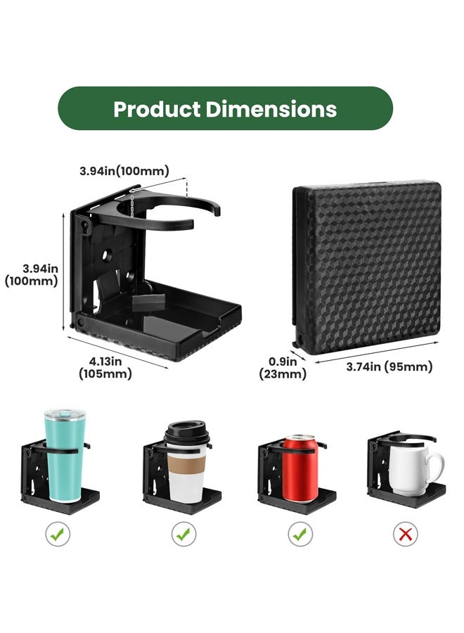 2PCS Adjustable Folding Cup Holder with Screws, Fit Most Size Mugs Bottle, for Truck RV Van Boat Camper Caravan Marine - Image 2