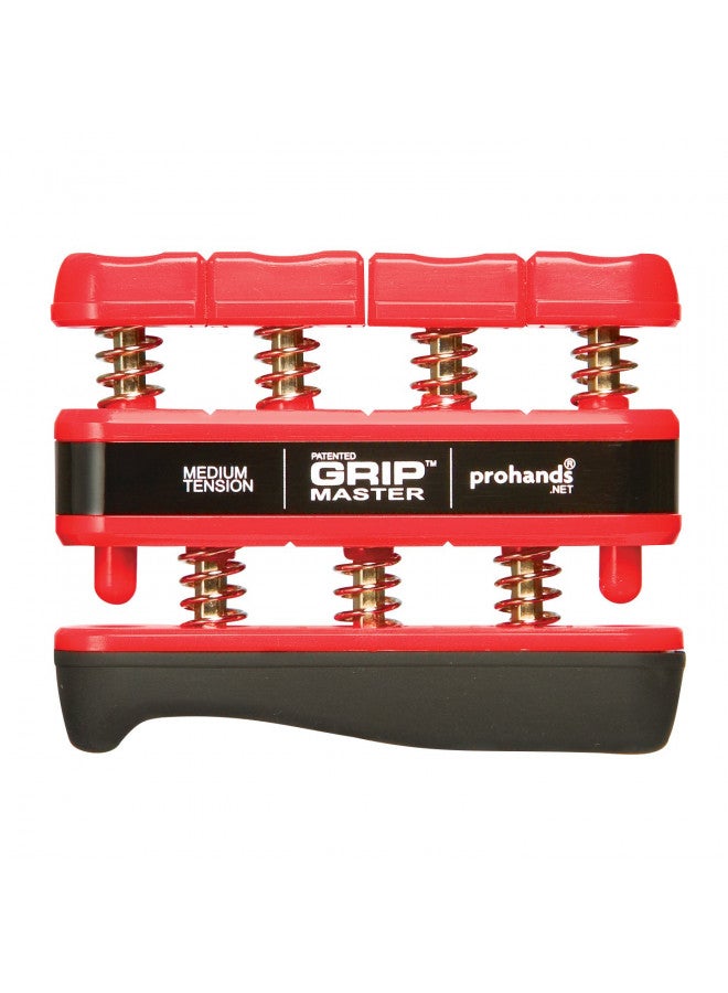 PROHANDS Gripmaster Hand Exerciser, Finger Exerciser (Hand Grip Strengthener), Spring-Loaded, Finger-Piston System, Isolate and Exercise Each Finger, (7 lb Medium Tension, Red-Gripmaster) - Image 1