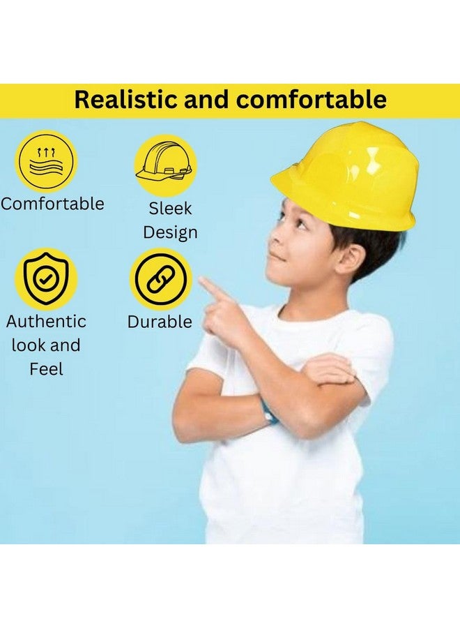 Super Toy Kids Hat - Soft Plastic Yellow Construction Hats - Perfect Construction Party Hats - Fancy Dress Safety Helmet - Ideal Construction Hats Accessory for Kids,Set of 5 - Image 4