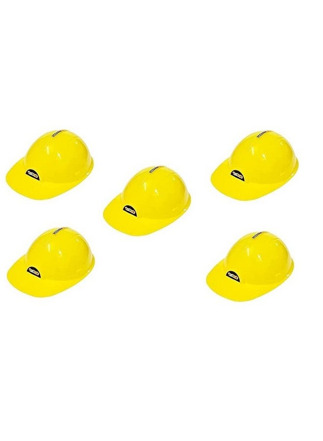 Super Toy Kids Hat - Soft Plastic Yellow Construction Hats - Perfect Construction Party Hats - Fancy Dress Safety Helmet - Ideal Construction Hats Accessory for Kids,Set of 5 - Image 1
