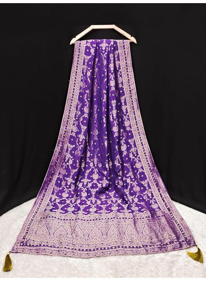 TRENDMALLS تريندمالز - شال نسائي من الحرير البناراسي بتصميم عرقي - Image 2