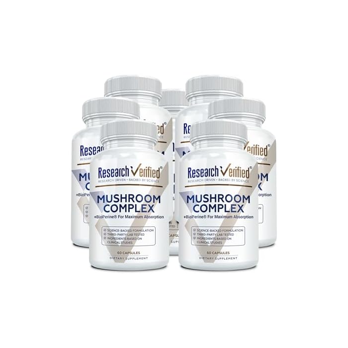 Research Verified Mushroom Complex - Support Immunity, Boost Antioxidants, Improve Cognitive Function - 10 Mushrooms Including Reishi, Maitake, and Shiitake - 360 Capsules - Vegan - Image 1