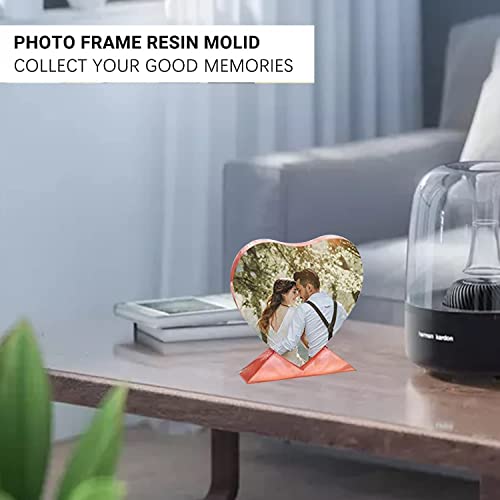 EnaMeena Photo Frame with Stand Built in Resin Molds Heart Shape Silicone Molds Heart Shape for Wedding Valentine's Day Anniversary Home Décor Gifting, Display, Romantic Gifting - Image 4