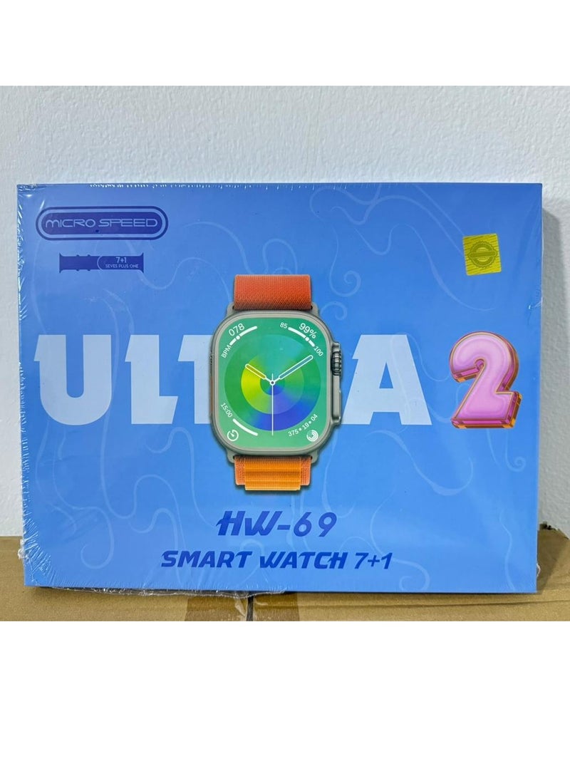 Ultra smart watch modern design with hurt account and steps 8 belts  - Image 1