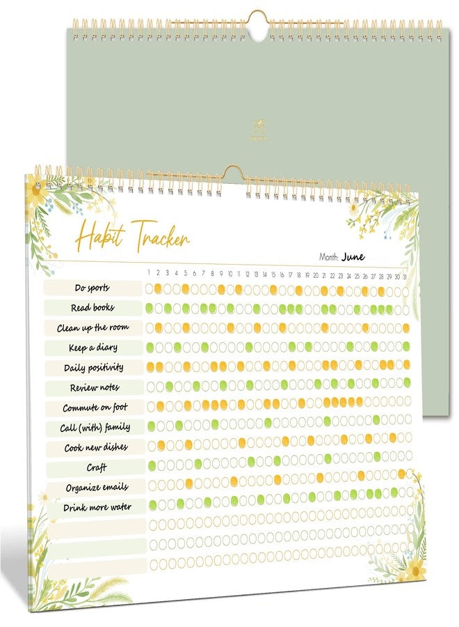 BIROYAL Habit Tracker Calendar 2026 (Undated 12 Months) - Daily Habit Tracker Jounal with Spiral Binding & Hanger - Goal Tracker - Motivational Monthly Habit Calendar - Productivity Tool and Workout Calendar - 8.6" x 11.2" - Image 1