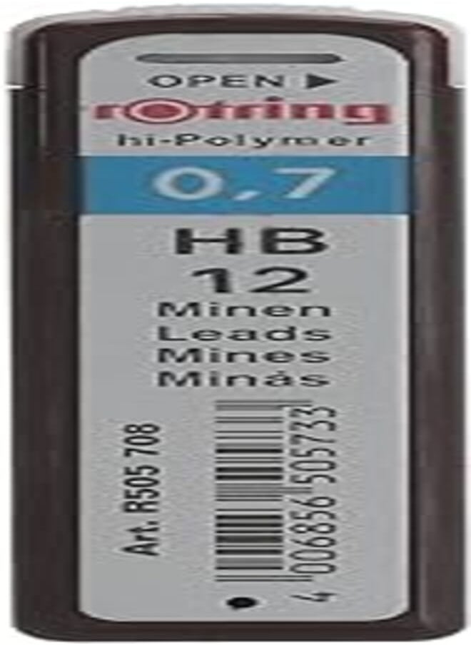Rotring Rotring tikky mechanical pencil lead 0.7mm, hb, 12 lead (r505 708 hb) 