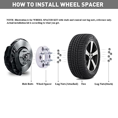 DCVAMOUS 4PC 6x5 to 6x5.5 Wheel Adapters 1.25 Inch with 12x1.5 Studs 78.1mm Bore Compatible with Chevrolet GMC 6 Lug 6x127 to 6x139.7 for 2003-2006 SSR | 2002-2009 Trailblazer | 2002-2009 Envoy - Image 3