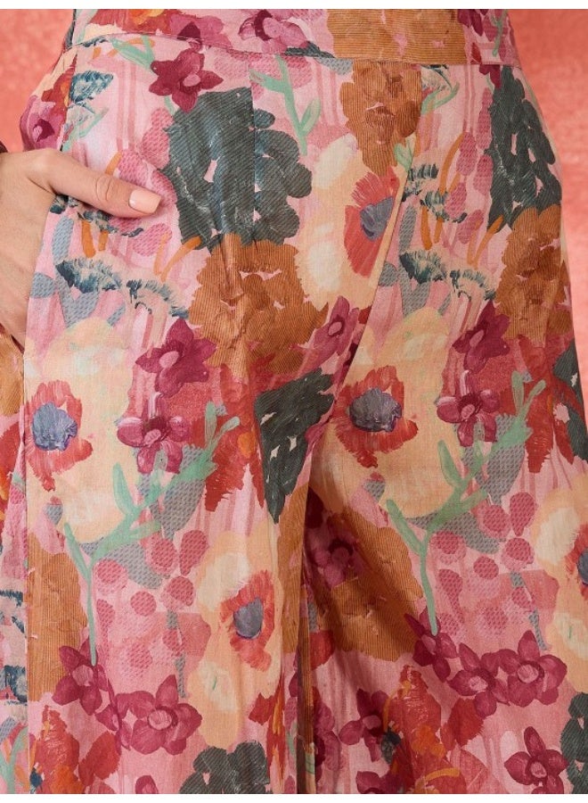 أيه كيه إس طقم كورتا باثاني بنقوش زهور مصقولة - Image 3