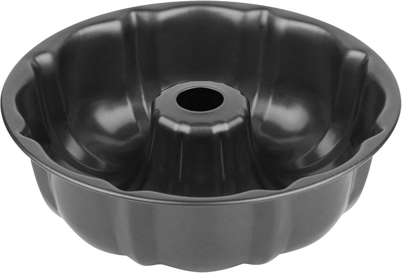 Novery 9.5’’ Non-stick Cake Pan, Heavy Duty Carbon Steel Fluted Tube Round Cake Baking Pan,Pound Cake Pan, Buntz, Tube Bakeware, Cake Mold, Baking Mold for Jello,Gelatin,Chocoflan,Flan multicolor - Image 1