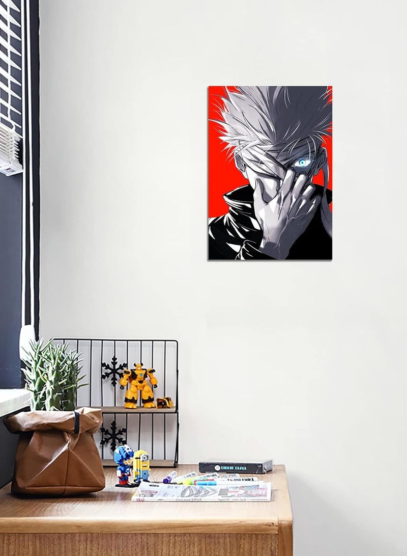 مؤسسة فكرة اليوم NESTLDEC Anime Jujutsu Kaisen ملصق Gojo Satoru قماش جدار الفن HD طباعة اللوحة غرفة الديكور الصبي هدية 12X16.5 بوصة (غير مؤطرة) - Image 2