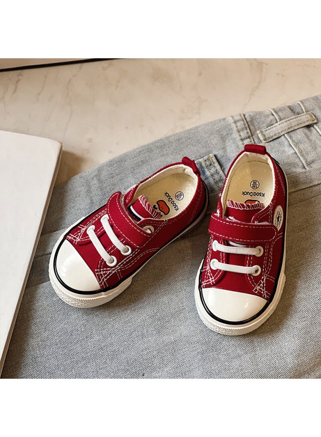 Children's Velcro Canvas Shoes  Spring New Style Small, Medium And Large Boys And Girls Student Sneakers Soft-soled Baby Shoes Trendy