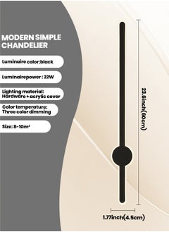 YATAI LIGHTING Modern Minimalist Line Wall Lamp,LED Dimmable Indoor Wall Light Long Strip Sconce Acrylic Aluminum Lighting Fixture Bedroom Living Room Hotel Stairs (60CM)  - Image 2