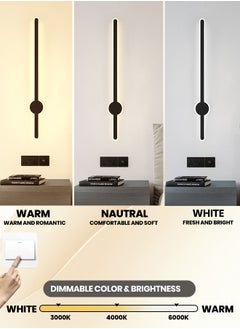 YATAI LIGHTING Modern Minimalist Line Wall Lamp,LED Dimmable Indoor Wall Light Long Strip Sconce Acrylic Aluminum Lighting Fixture Bedroom Living Room Hotel Stairs (60CM)  - Image 3
