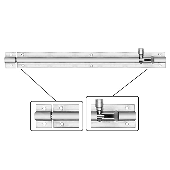 Crust Morden Plain Tower Bolt 12 inch (Stainless Steel, Silver) (6) - Image 2