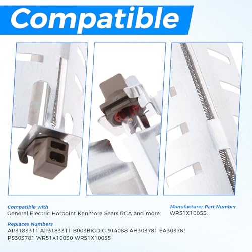 DRELD WR51X10055 Defrost Heater, Replaces AP3183311 914088 AH303781 EA303781, Replacement for GE, Kenmore GSH25JSXNSS TFX25PPBGWW GSH25ISXBSS GSHS6HGDBCSS GSH25JSDBSS GSH25JSXBSS GSL25JFPABS GSL25JFTABS - Image 3