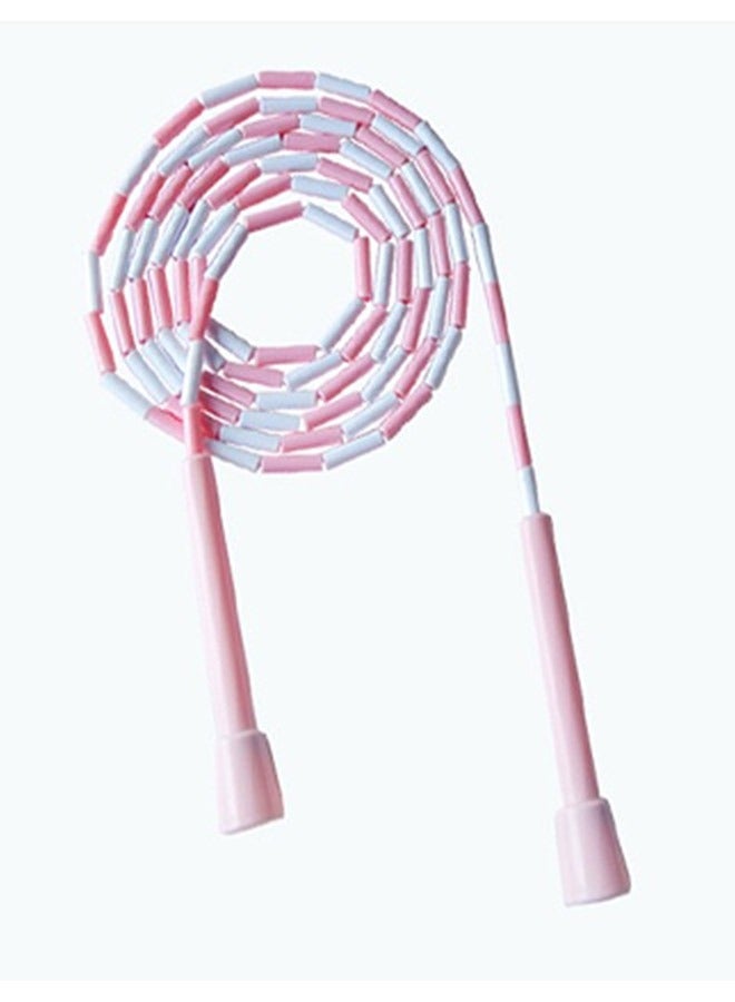 Generic 1-Piece Soft Beaded Jump Rope 9feet Pink/White 