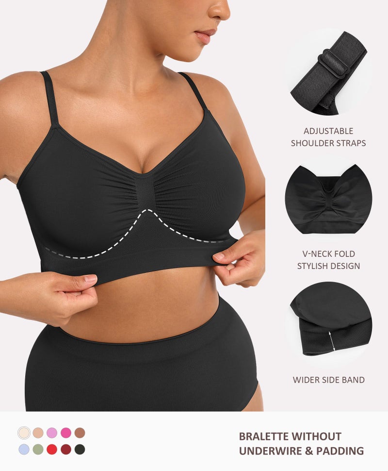 FeelinGirl Bralettes for Women No Underwire Supportive Full Coverage Basic Comfort Bra Black X-Large - Image 2