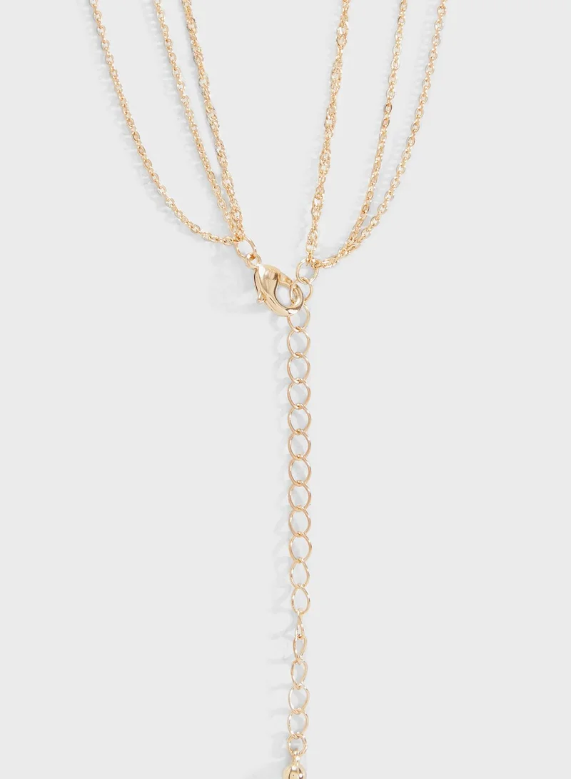 FOREVER 21 Heart Cutout Pendant Layered Necklace