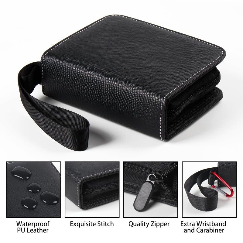 GEAoffice 1 Pocket Card Binder Mini Size, Super Lightweight Small Collectible Trading Card Albums for 80 Cards, 1 Pocket Top Loading Binder for TCG, MTG, Sports&Game Cards, Black - Image 2