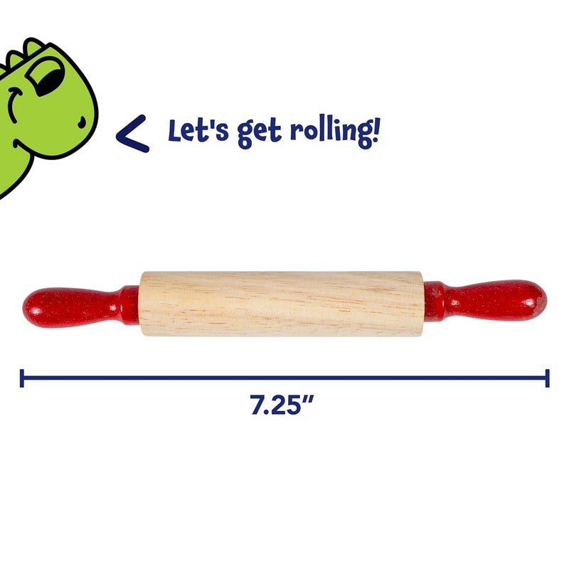 READY 2 LEARN Mini Wooden Rolling Pins | Set of 6 | 7.25 inches | Turning Handles | Play Dough Rollers for Crafts and Imaginative Play - Image 3
