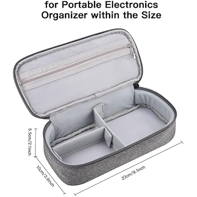 rayihni BEVEGEKOS ELECTRONICS TRAVEL ORGANIZER BAG, PORTABLE CARRYING CASE FOR CABLES, CHARGER AND CORDS, EXTERNAL POWER BANK & HARD DRIVE (DARK GREY) - Image 2