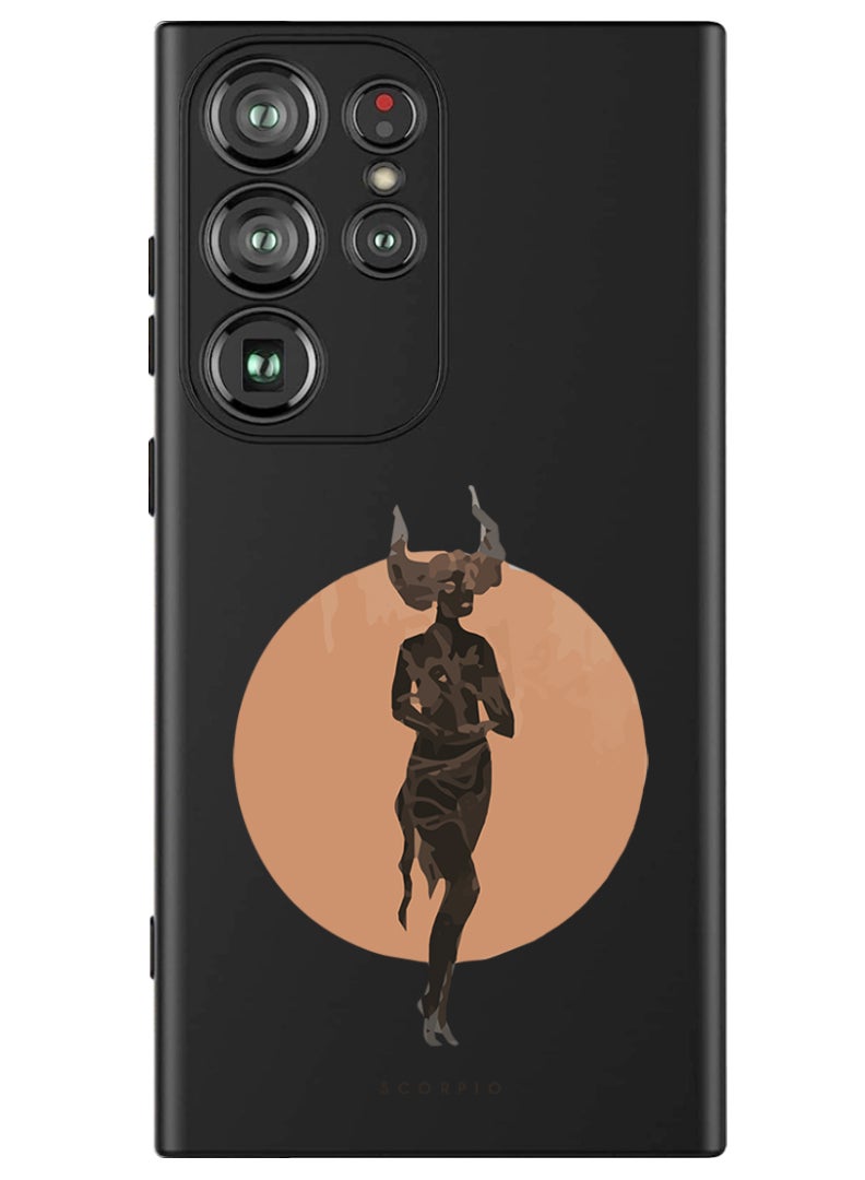 Theodor غطاء سليم واقي من السيليكون السائل مع حماية كاملة للجسم مضاد للخدش وصدمات لجهاز سامسونج جالاكسي S24 ألترا (أسود) - العقرب - Image 1