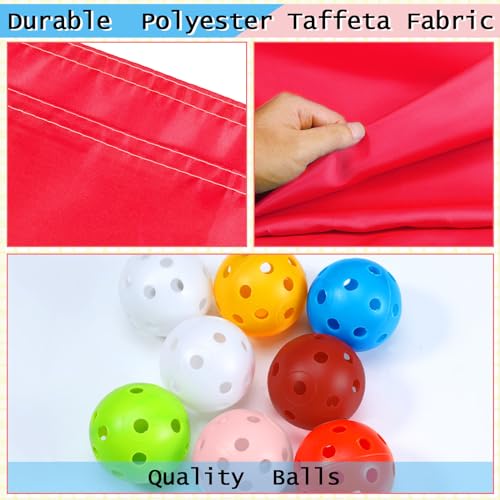 Kathfly Red Hole Tarp Team Building Game 98 x 70 Inch Learning Fun Team Building Games for Work with 8 Pcs Team Building Ball for Teamwork Group - Image 3