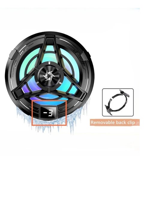 Cell Phone Cooling Fan, Easy Installation Comfortable Mobile Radiator With Digital Display, Low Running Noise Long Lasting Mobile Cooler Fan Compatible With Most Of Phones, (Digital Display Version)