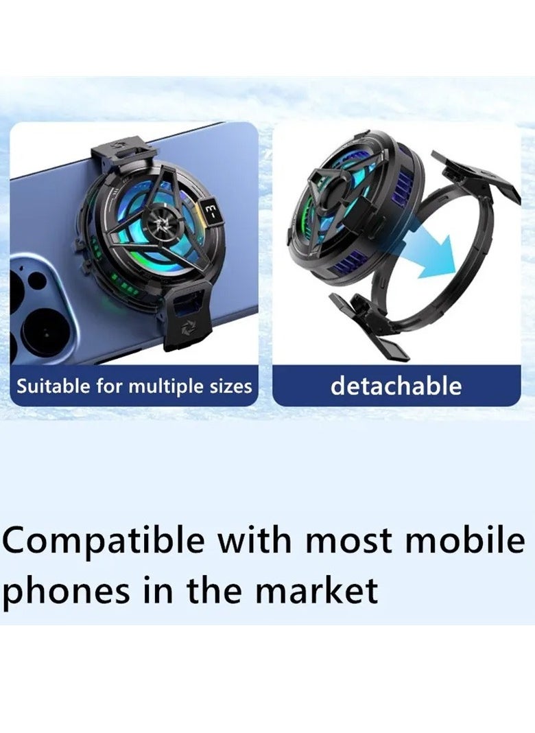 Cell Phone Cooling Fan, Easy Installation Comfortable Mobile Radiator With Digital Display, Low Running Noise Long Lasting Mobile Cooler Fan Compatible With Most Of Phones, (Digital Display Version)