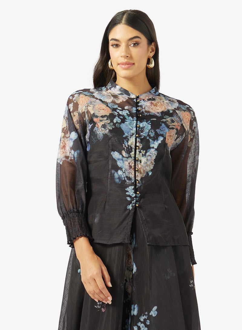 Khizana Floral Print Top & Skirt Set - Image 3