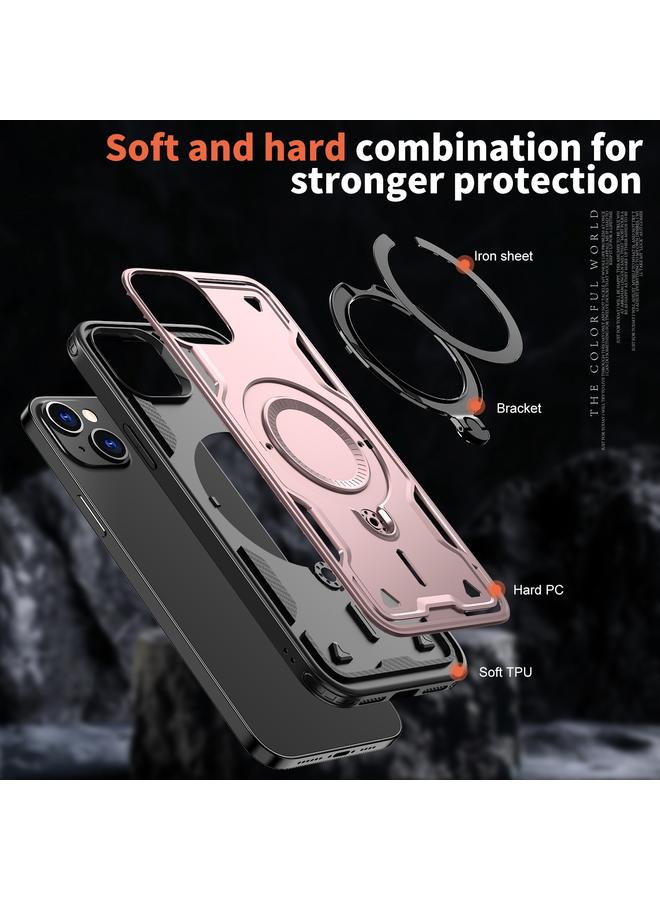 زبون جراب لهاتف iPhone 13 PC Hybrid TPU Armor MagSafe Ring Holder جراب هاتف - Image 5