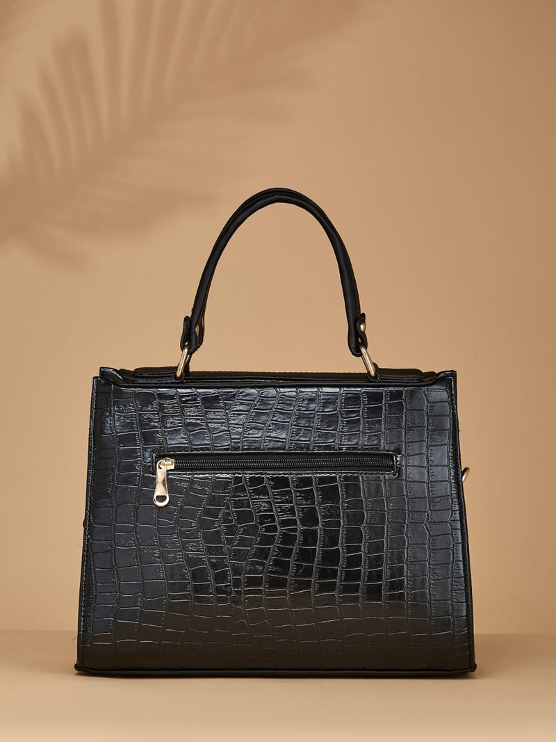 Fargo Office Bag for Women | PU Leather Shoulder Handbag | 12 Inches Stylish Purse (Black) - Image 5