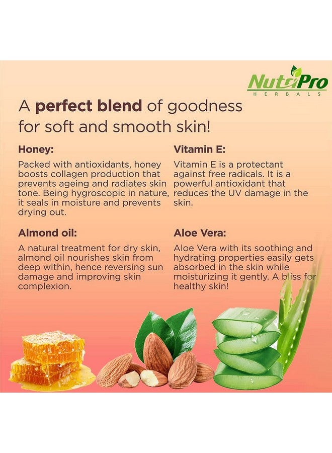 NutriPro Honey & Almond Face & Body Moisturizer | With Wheat Germ Oil| Non-Sticky Body Lotion for Women & Men| Advance Nourishing Lotion | No Silicones Paraben Free (200ml) - Image 3