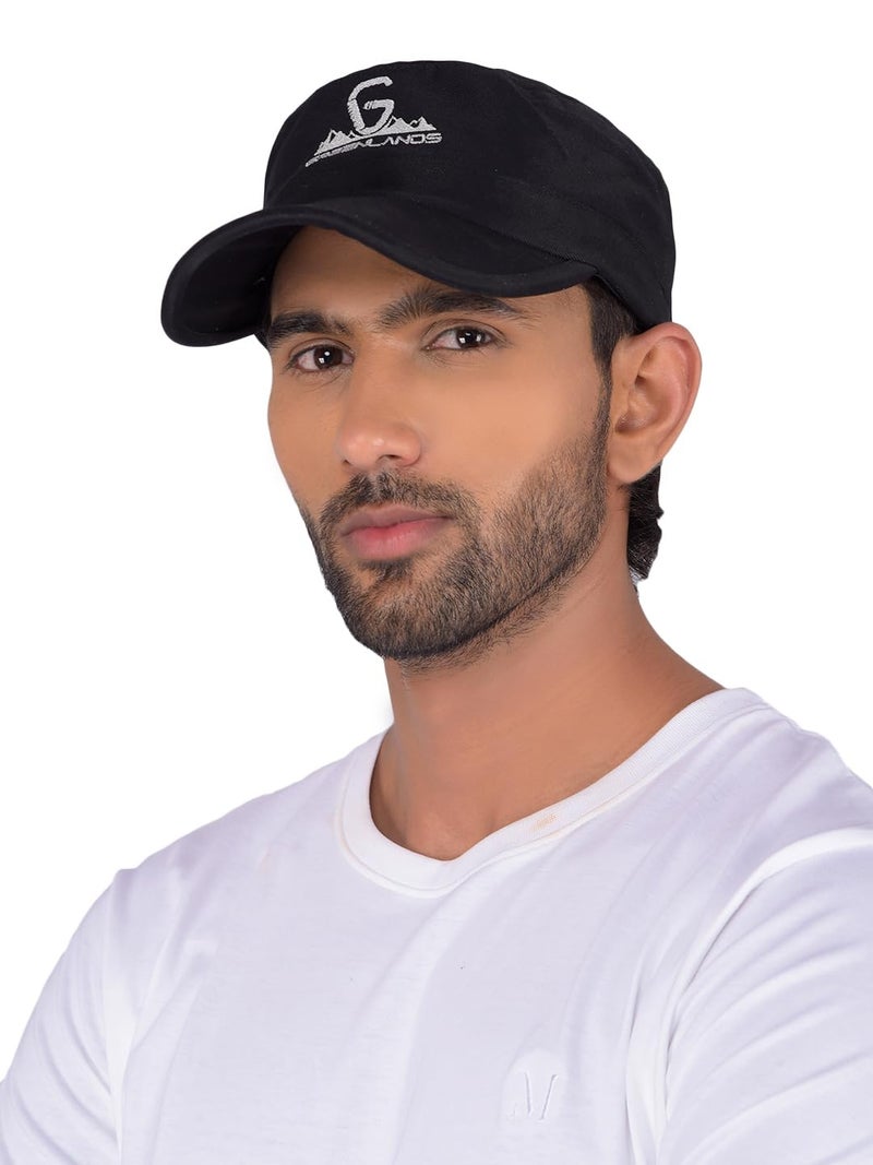 GREENLANDS Globo Sports Cap - Black, Adjustable UV Protection Outdoor Cap for Men & Women, Trekking, Cricket, Gym & Daily Casual Wear - Image 5