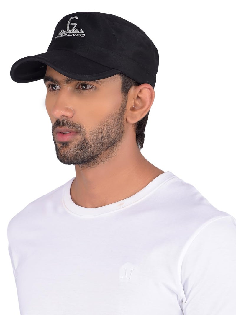 GREENLANDS Globo Sports Cap - Black, Adjustable UV Protection Outdoor Cap for Men & Women, Trekking, Cricket, Gym & Daily Casual Wear - Image 3