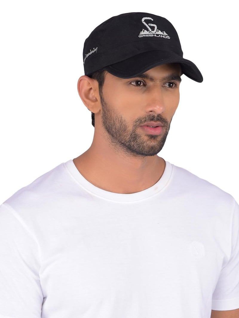 GREENLANDS Globo Sports Cap - Black, Adjustable UV Protection Outdoor Cap for Men & Women, Trekking, Cricket, Gym & Daily Casual Wear - Image 4